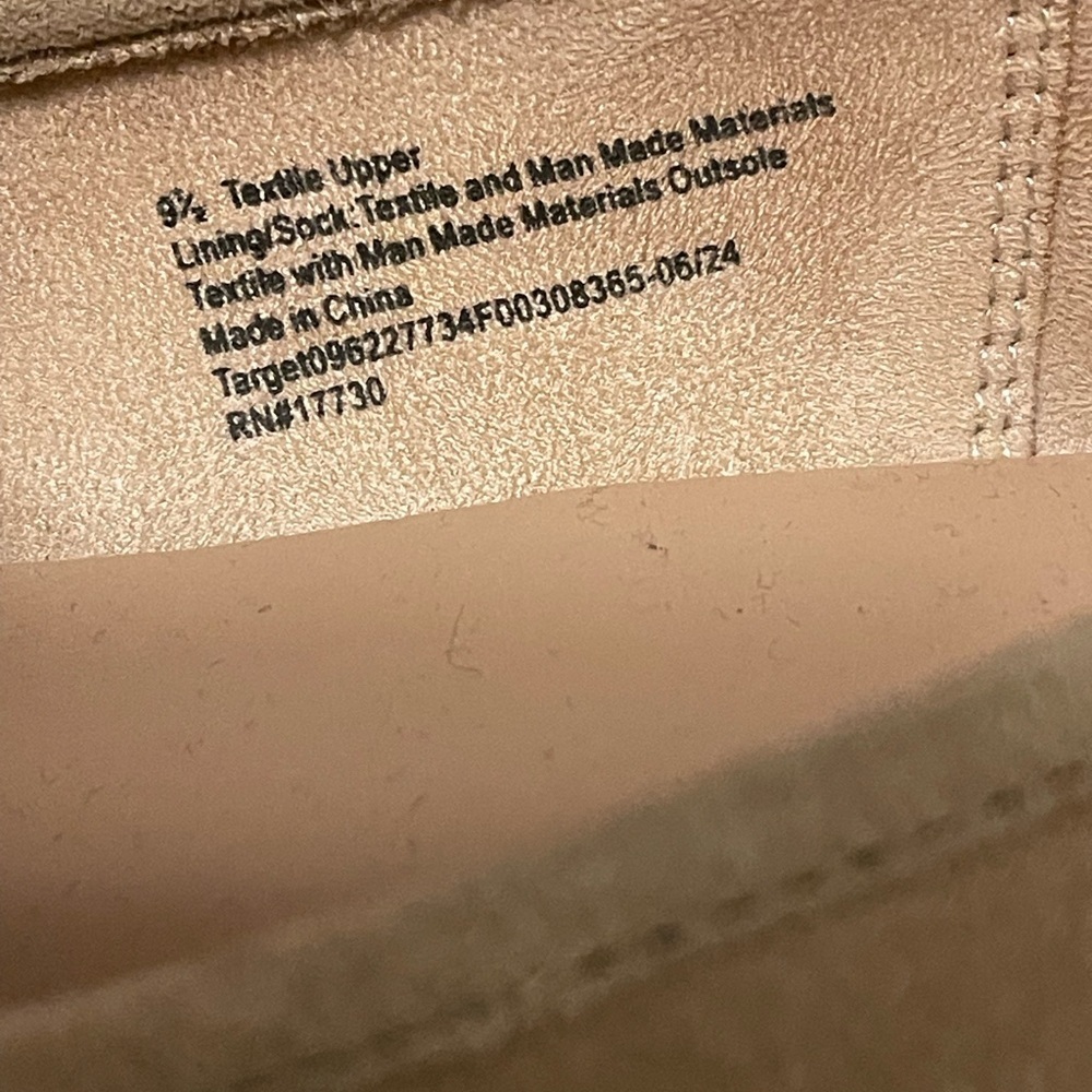 A New Day Carolyn Tan Faux Suede Loafers with Gold Buckle Memory Foam Size 9.5 - Picture 2 of 4